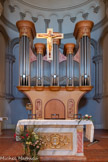 <center>Eglise de Sainte Marguerite.</center>Dans le choeur, l'orgue neuf, construit par Pascal Quoirin en novembre 2003, a été prévu aussi bien pour la liturgie que pour les concerts.